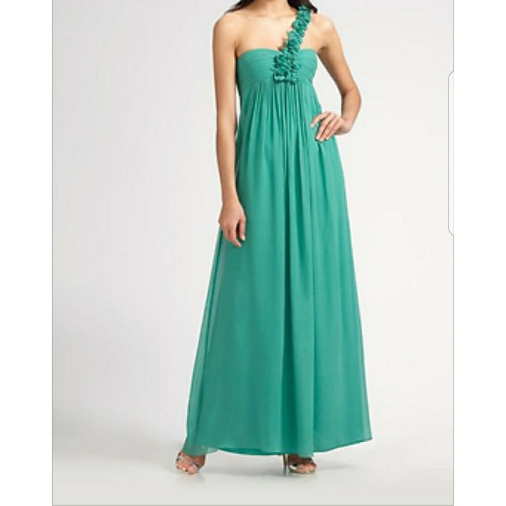 BCBG Max Azaria - One shoulder Rose Gown